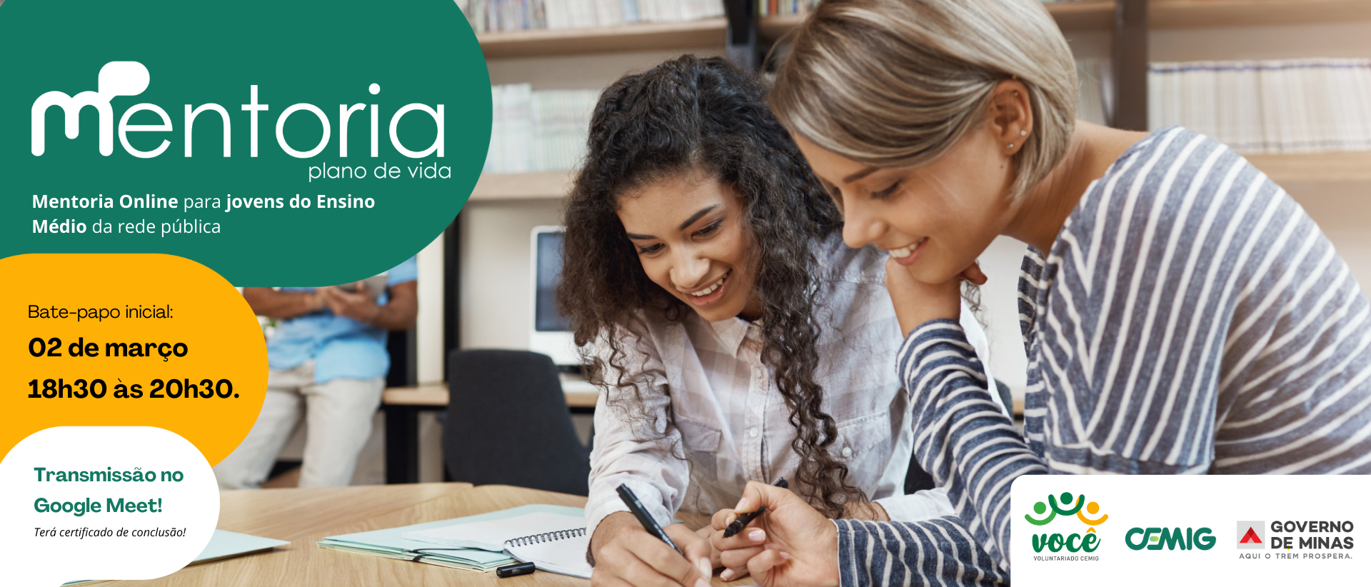 Cemig abre inscrições para mentoria de jovens de escolas públicas